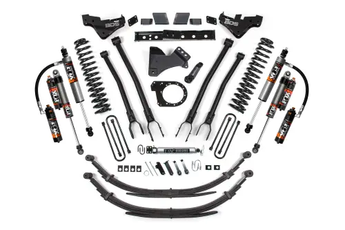BDS Suspension - BDS2253FPE | BDS Suspension 7 Inch Lift Kit With 4 Link For Ford F-250 / F-350 Super Duty 4WD Diesel | Rear Lift Leaf Springs, Fox 2.5 Performance Elite Shocks