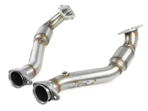 Afe - Advance Flow Engineering - 48-34130-1YC | AFE Power Twisted Steel Mid Pipe 3 IN 304 Stainless Steel w/ Cat (2014-2019 Corvette V8-6.2L, 6.2L sc)