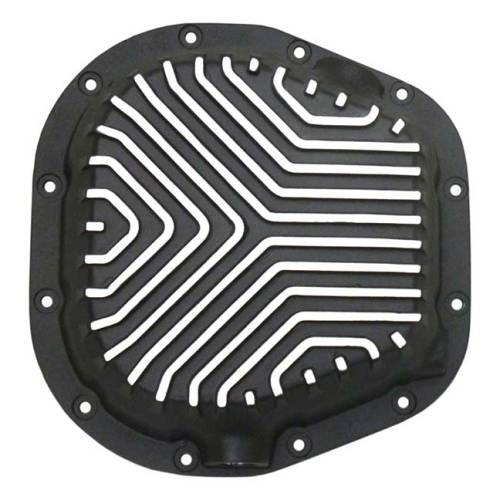 PML Covers - 9513-B | PML Covers Ford Sterling 10.25/10.5 Patterned Fins 12 Bolt Differential Cover For Ford F-250/F-350 & Excursion | Black Powder Coated