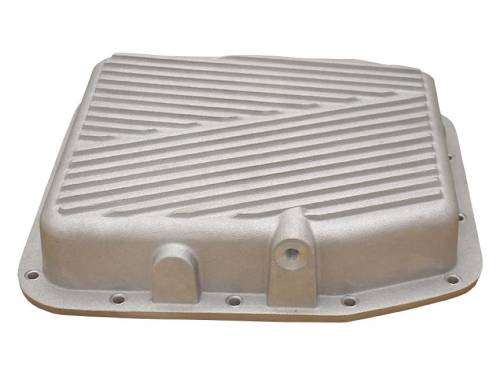 PML Covers - 9324-2-AC | PML Cover Ford AODE, 4R70, 4R70W, 4R75W Stock Capacity Transmission Pan For Ford Mustang & Thunderbird / Lincoln Mark VIII & Town Car | Natural As-Cast Finish