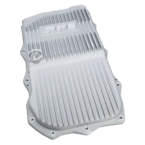 Pacific Performance Engineering - 228153500 | PPE Performance Heavy-Duty Cast Aluminum Transmission Pan Raw Finish (2018-2025 Jeep Wrangler JL, Gladiator JT 3.6L 850RE)
