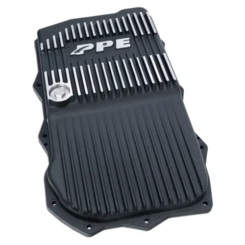 Pacific Performance Engineering - 228153510 | PPE Performance Heavy-Duty Cast Aluminum Transmission Pan Brushed Finish (2018-2025 Jeep Wrangler JL, Gladiator JT 3.6L 850RE)
