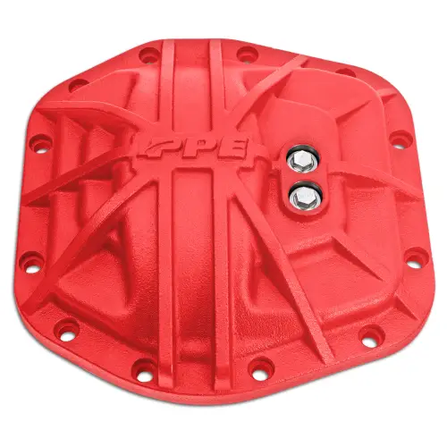 Pacific Performance Engineering - 238043412 | PPE Performance Nodular Iron Front Differential Cover Red Finish (2018-2025 Wrangler | Dana 30 M186 12 Bolt)