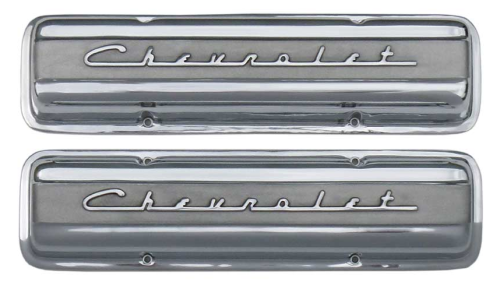 PML Covers - 11106-P | PML Cover Valve Covers Chevy Small Block, 265, 283, 327, 350 & 400 Engines, CHEVROLET Script | Polish Finish