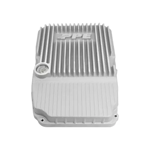 Pacific Performance Engineering - 228053500 | PPE Performance Heavy-Duty Cast Aluminum Transmission Pan Raw Finish (2005-2019 Chrysler, Dodge, Jeep WA580, W5A580, NAG1)