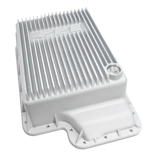 Pacific Performance Engineering - 328051000 | PPE Performance Heavy-Duty Cast Aluminum Transmission Pan Raw Finish (2003-2010 Ford F250, F350 Super Duty 6.L, 6.4L Power Stroke 5R110)