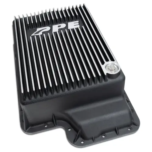 Pacific Performance Engineering - 328051010 | PPE Performance Heavy-Duty Cast Aluminum Transmission Pan Brushed Finish (2003-2010 Ford F250, F350 Super Duty 6.L, 6.4L Power Stroke 5R110)