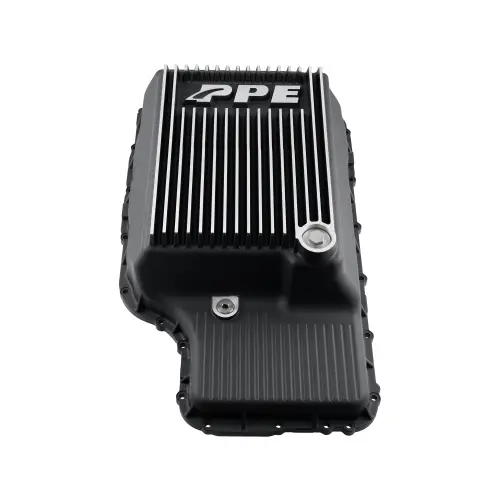 Pacific Performance Engineering - 328053410 | PPE Performance Heavy-Duty Cast Aluminum Transmission Pan Brushed Finish (2020-2026 Ford F250, F350 Super Duty 6.2L, 7.3L 10R140)