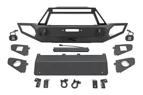 Rough Country - 10585 | Rough Country Front Winch Bumper For Jeep Gladiator JT / Wrangler JK & JL / Wrangler Unlimited JK & JL | Bumper Only