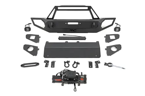 Rough Country - 10660 | Rough Country Front Winch Bumper For Jeep Gladiator JT / Wrangler JK & JL / Wrangler Unlimited JK & JL | With PRO9500S Winch