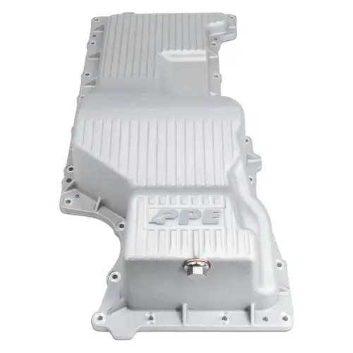 Pacific Performance Engineering - 114054000 | PPE Performance Heavy-Duty Cast Aluminum Engine Oil Pan Raw Finish (2020-2025 Silverado, Sierra 1500 3.0L td)