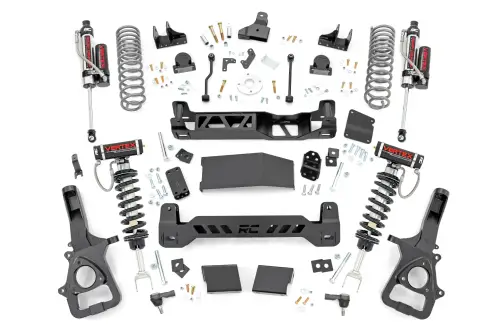 Rough Country - 33950 | Rough Country 6 Inch Suspension Lift Kit For Ram 1500 4WD | 2019-2024 | With 22" Wheels, Vertex Adjustable Coilovers, Rear Vertex Shocks & Variable Rated Coils
