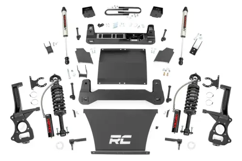 Rough Country - 26657 | Rough Country 6 Inch Lift Kit GMC Sierra 1500 2WD/4WD | 4.3L, 5.3L, 6.2L Engine, Factory Rear Mono Leaf Springs, Vertex Coilovers With V2 Rear Shocks