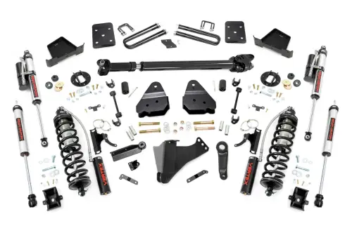 Rough Country - 50659 | Rough Country 4.5 Inch Coilover Conversion Lift Kit For Diesel Ford F-250/F-350 Super Duty | 2017-2022 | 4" Axle, Rear Vertex Shocks, Driveshaft