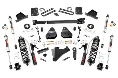 Rough Country - 50658 | Rough Country 4.5 Inch Coilover Conversion Lift Kit For Diesel Ford F-250/F-350 Super Duty | 2017-2022 | 4" Axle, Rear V2 Shocks, Driveshaft