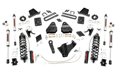 Rough Country - 56458 | Rough Country 6 Inch Coilover Conversion Lift Kit For Ford F-250 Super Duty | 2011-2014 | Diesel, Rear Factory Spring, Rear V2 Shocks