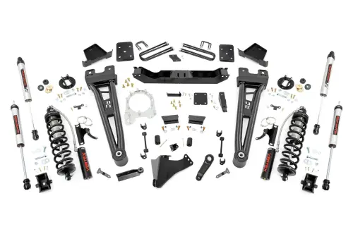 Rough Country - 55858 | Rough Country 6 Inch Coilover Conversion Lift Kit With Radius Arms For Ford F-250/F-350 Super Duty | 2017-2022 | 4" Axle, No Factory Rear Springs, Rear V2 Shocks