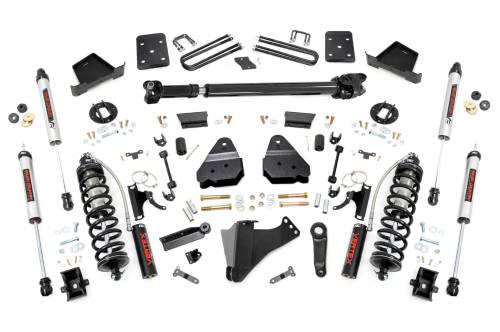 Rough Country - 51358 | Rough Country 6 Inch Coilover Conversion Lift Kit For Diesel Ford F-250/F-350 Super Duty | 2017-2022 | 4" Axle, No Rear Factory Springs, Rear V2 Shocks, Front Drive Shaft