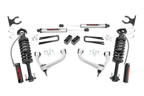 Rough Country - 54557 | Rough Country 3 Inch Lift Kit For Ford F-150 4WD (2014-2020) | Aluminum Finish, Vertex Coilovers, Rear V2 Monotube Shocks