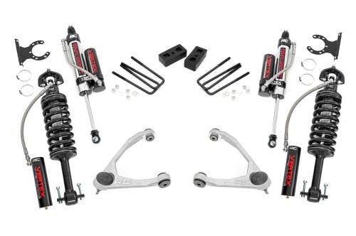 Rough Country - 19850 | Rough Country 3.5 Inch Lift Kit Chevrolet Silverado / GMC Sierra 1500 (2007-2016) | Aluminum Finish Arm, Vertex Adjustable Coilovers Front And Rear