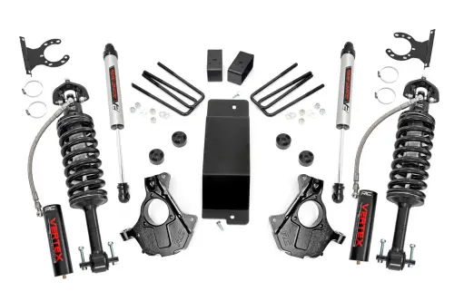 Rough Country - 12157 | 3.5in GM Suspension Lift | Knuckle Kit  w/ Vertex and V2 Shocks (14-18 1500 PU 4wd | Aluminum and Stamped Steel)
