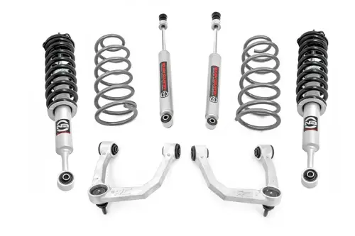 Rough Country - 76632 | Rough Country 3 Inch Lift Kit For Toyota 4Runner | Aluminum Finish Arm, N3 Strut With N3 Rear Shocks