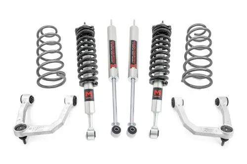Rough Country - 76642 | Rough Country 3 Inch Lift Kit For Toyota 4Runner | Aluminum Finish Arm, M1 Struts With M1 Rear Shocks