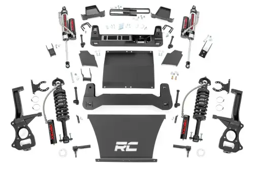 Rough Country - 27550 | Rough Country 4 Inch Lift Kit Vertex Coilovers / Vertex Rear Shocks (2019-2025 Silverado, Sierra 1500 AT4 / Trail Boss 4WD | 4.3L, 5.3L, 6.2L Gas Engine)