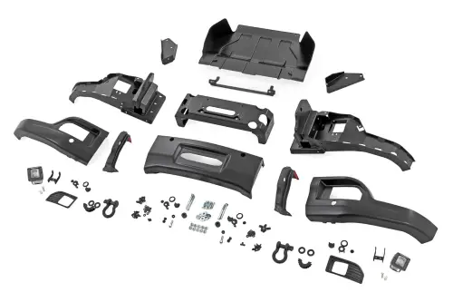 Rough Country - 13006-GBD | Rough Country FXS Front Bumper For Chevrolet Silverado 1500 2WD/4WD | GBD, Cypress Gray Paint Code, Winch Mount Only
