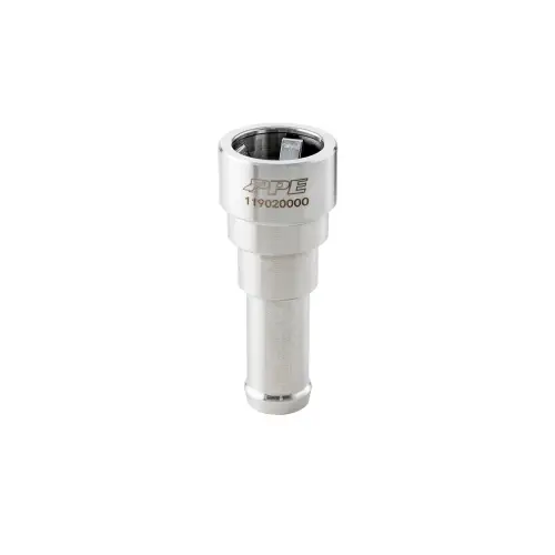 Pacific Performance Engineering - 119020000 | PPE Performance Stainless Steel Heater Outlet Hose To Radiator Hose Connector, 5/8 Inch Hose To 5/8 Inch Tube For GM 6.6L Duramax LML