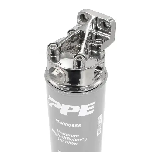 Pacific Performance Engineering - 114002000 | PPE Performance Remote Oil Filter Mount Kit - Polished 304 Stainless Steel