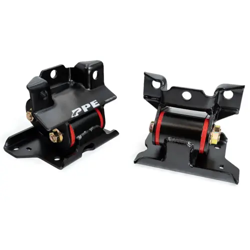 Pacific Performance Engineering - 168030170 | PPE Performance Engine Mount Kit With Silicone Bushings For GM 6.6L Duramax | Red Finish