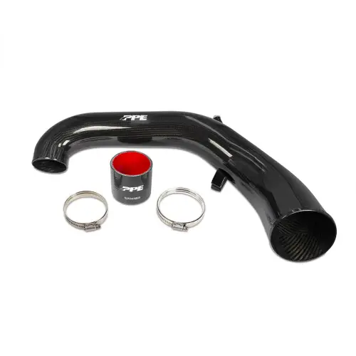 Pacific Performance Engineering - 115020360 | PPE Performance Zilla Carbon Fiber Intake Tube For GM 1500 3.0L | Twill Weaved Carbon Fiber