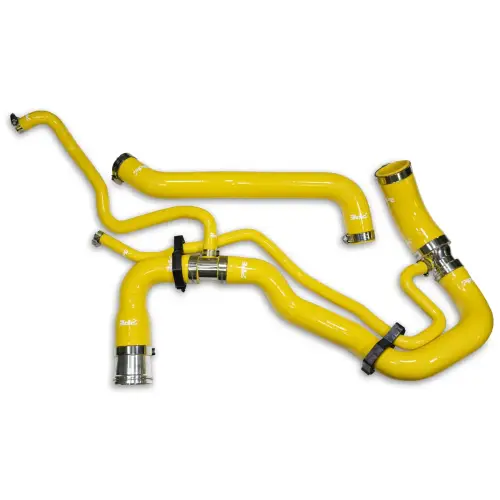 Pacific Performance Engineering - 119024300 | PPE Performance Silicone Upper And Lower Coolant Hose Kit For GM 6.6L Duramax | Yellow Finish