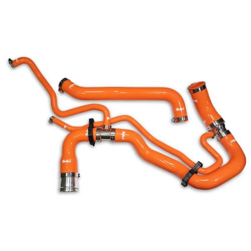 Pacific Performance Engineering - 119025300 | PPE Performance Silicone Upper And Lower Coolant Hose Kit For GM 6.6L Duramax | Orange Finish