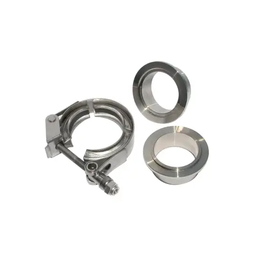 Pacific Performance Engineering - 517215003 | PPE Performance QR 304 Stainless Steel Clamps - Aluminum Flanges - 3 Piece Set (1C 1M 1F) | 1.50 Inch Dimensions