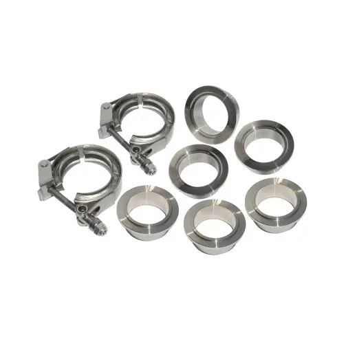 Pacific Performance Engineering - 517215008 | PPE Performance QR 304 Stainless Steel Clamps - Aluminum Flanges - 8 Piece Set (2C 3M 3F) | 1.50 Inch Dimensions