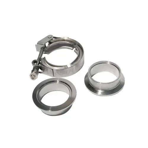 Pacific Performance Engineering - 517217503 | PPE Performance QR 304 Stainless Steel Clamps - Aluminum Flanges - 3 Piece Set (1C 1M 1F) | 1.75 Inch Dimensions