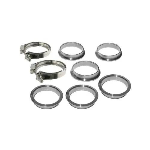 Pacific Performance Engineering - 517227508 | PPE Performance QR 304 Stainless Steel Clamps - Aluminum Flanges - 8 Piece Set (2C 3M 3F) | 2.75 Inch Dimensions