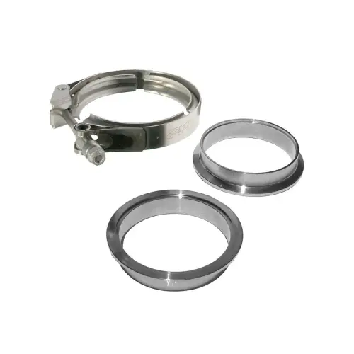 Pacific Performance Engineering - 517230003 | PPE Performance QR 304 Stainless Steel Clamps - Aluminum Flanges - 3 Piece Set (1C 1M 1F) | 3.00 Inch Dimensions