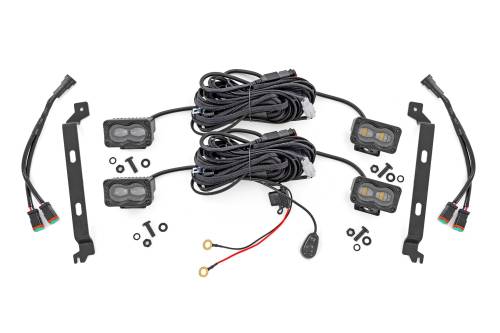 Rough Country - 72119 | Rough Country LED Fog Light Kit Toyota Tacoma 2WD/4WD | White SAE Fog Light Series