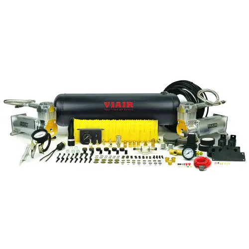 VIAIR - 20017 | VIAIR Dual 450C Onboard Air System | Silver, 150 PSI, 3.28 CFM, 44 Amp, 12V, 2.5 Gallon Tank