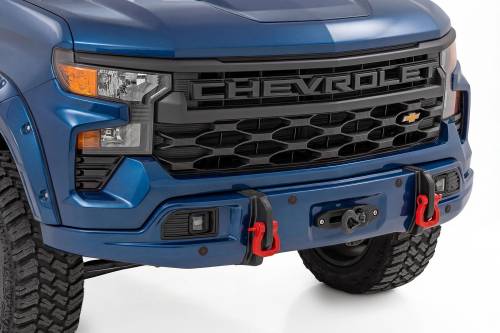 Rough Country - 13007-GA0 | Rough Country FXS Front Bumper For Chevrolet Silverado 1500 2WD/4WD | GA0, Northsky Blue Metallic Paint Code, With PRO12000S Winch