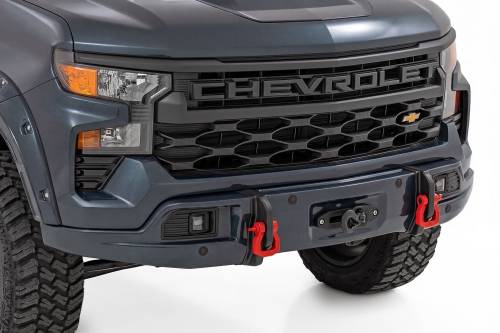 Rough Country - 13007-G6M | Rough Country FXS Front Bumper For Chevrolet Silverado 1500 2WD/4WD | G6M, Dark Ash Paint Code, With PRO12000S Winch