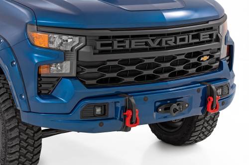 Rough Country - 13007-GXP | Rough Country FXS Front Bumper For Chevrolet Silverado 1500 2WD/4WD | GXP, Lakeshore Blue Paint Code, With PRO12000S Winch