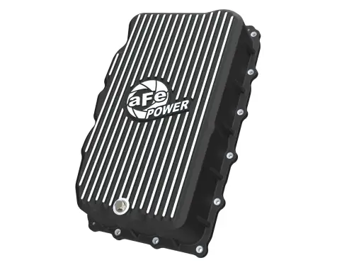 Afe - Advance Flow Engineering - 46-71420B | aFe Power Pro Series Transmission Pan, Black With Machined Fins For GM Trucks/SUVs L6-3.0L (td) LM2/LZ0