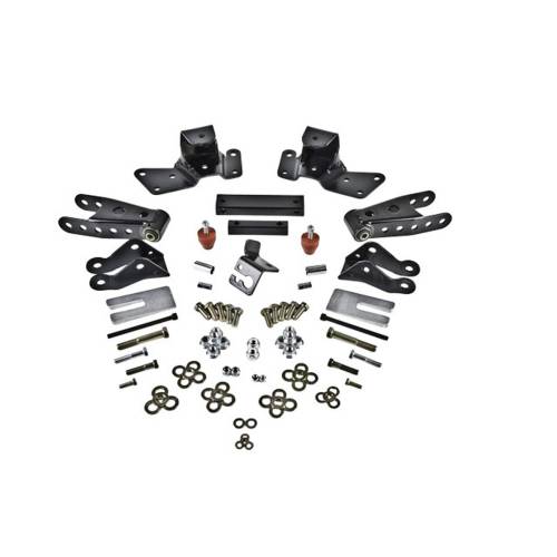 Belltech - 6909 | Belltech 4" Drop Leaf Spring Shackle & Hanger Kit (Front Hanger/Rear Shackle)