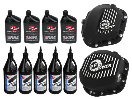 Afe - Advance Flow Engineering - 46-7703AB | aFe Power Front & Rear Differential GUARD Package, With Oil For Ford F-250/F-350/Excursion V8 (td) (Dana 60/Super 60 & Sterling 10.5-12)
