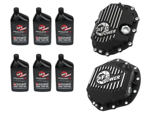 Afe - Advance Flow Engineering - 46-7708AB | aFe Power Front & Rear Differential GUARD Package, With Oil For GM Diesel Trucks V8-6.6L (td) L5P