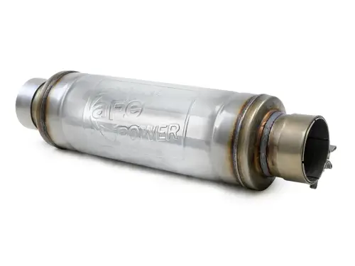 Afe - Advance Flow Engineering - 49M30059 | aFe Power MACH Force-Xp 3 Inch 304 Stainless Steel Muffler, With 3 Inch In/Out Center/Center 5 Inch Round x 14 Inch Body x 19 Inch Length | Clamp On